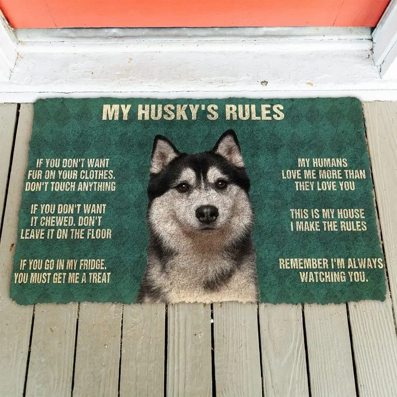 Please Remember Cute Husky Dogs House Rules Doormat Decor Print Carpet Soft Flannel Non-Slip Doormat for Bedroom Porch
Please Remember Cute Husky Dogs House Rules Doormat Decor Print Carpet Soft Flannel Non-Slip Doormat for Bedroom Porch