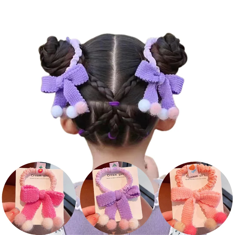 Bows Elastic Rope With Small Solid Double Fur Ball Handmade Hair Band For Kids Girls Hair Accessories 
Bows Elastic Rope With Small Solid Double Fur Ball Handmade Hair Band For Kids Girls Hair Accessories