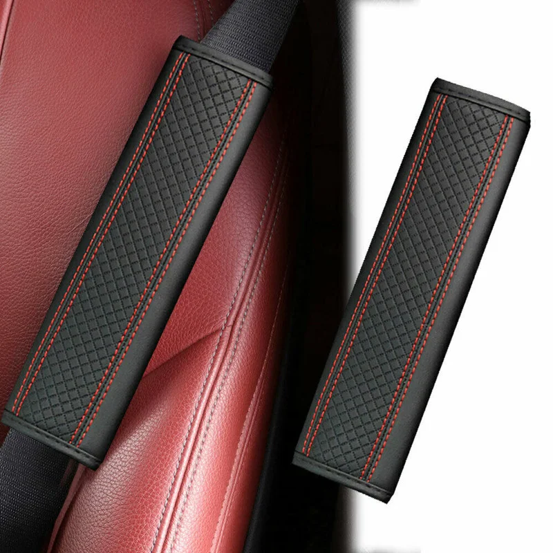 

Car Seat Belt PU Leather Safety Belt Shoulder Cover Breathable Protect Seat Belt Padding Pad Seatbelt Cover Car Accessories