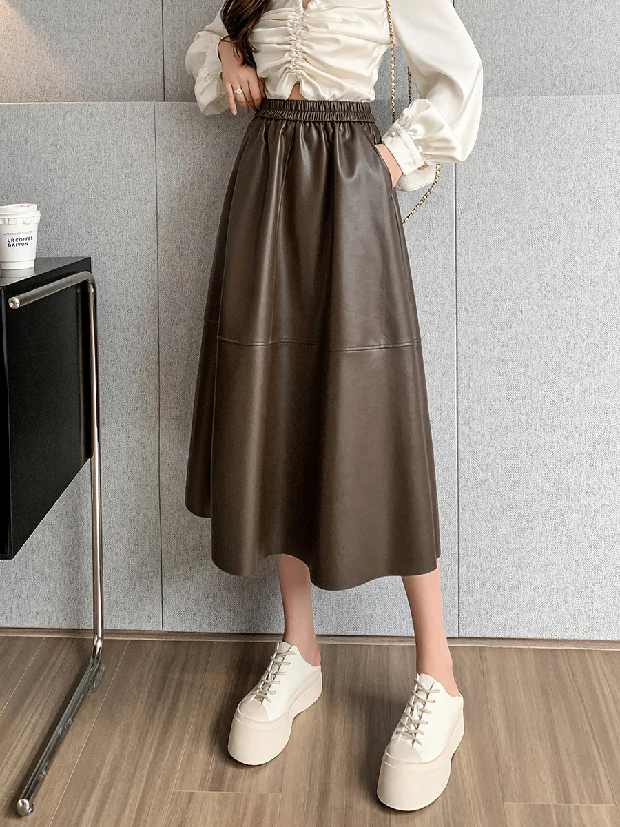 Croysier Skirts For Women Fashion 2022 Big Swing Chic Elegant Midi Skirt Elastic High Waist Casual A Line Faux Leather Skirt
Croysier Skirts For Women Fashion 2022 Big Swing Chic Elegant Midi Skirt Elastic High Waist Casual A Line Faux Leather Skirt