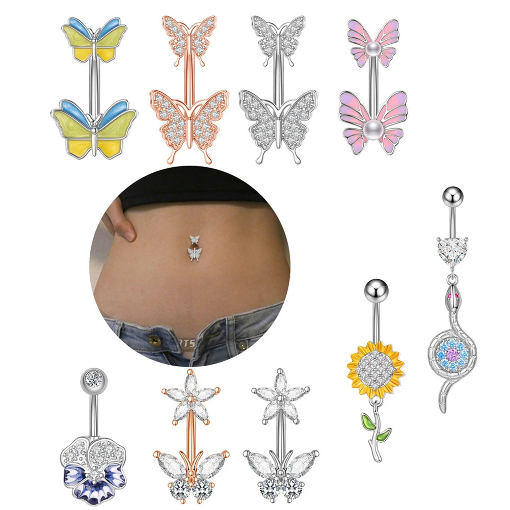 Cute Butterfly Flower Steel Navel Piercing Shinny Dance Belly Rings Body Piercing Jewelry Belly Button Ring For Women Girls
Cute Butterfly Flower Steel Navel Piercing Shinny Dance Belly Rings Body Piercing Jewelry Belly Button Ring For Women Girls