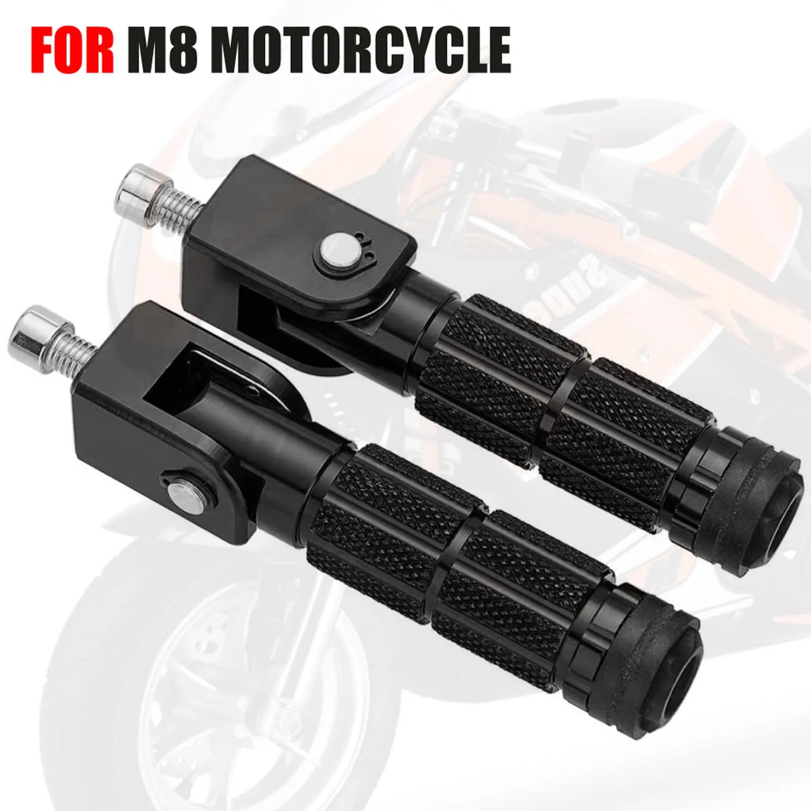 1 Pair 8mm Universal CNC Aluminum Motorcycle Rearset Footrests Footpeg Pedal 90-Degree Foldable Pedal Motorcycle Modified
1 Pair 8mm Universal CNC Aluminum Motorcycle Rearset Footrests Footpeg Pedal 90-Degree Foldable Pedal Motorcycle Modified