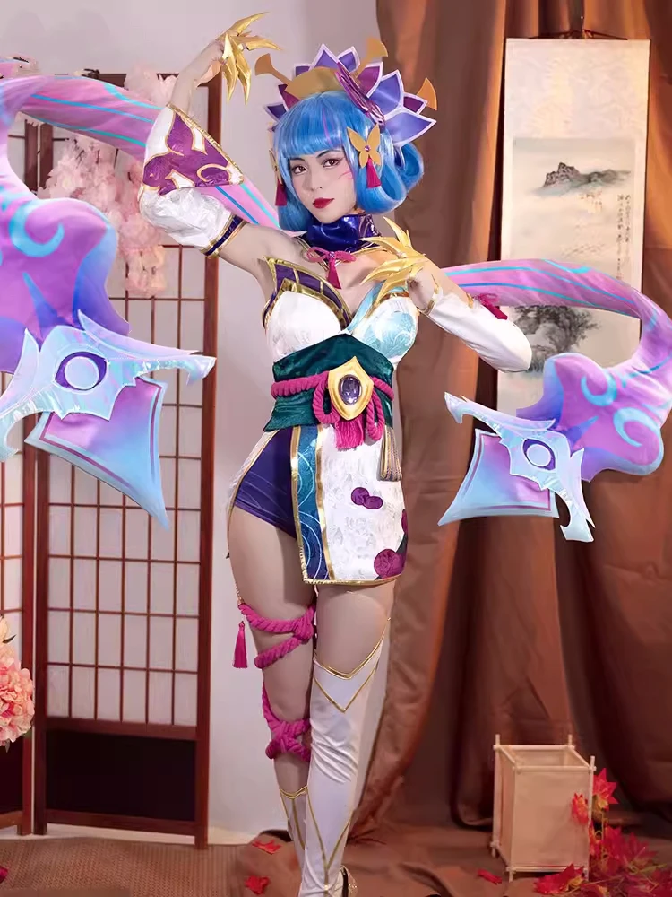Костюм для косплея Evelynn игра LOL аниме женское сексуальное кимоно платье одежда