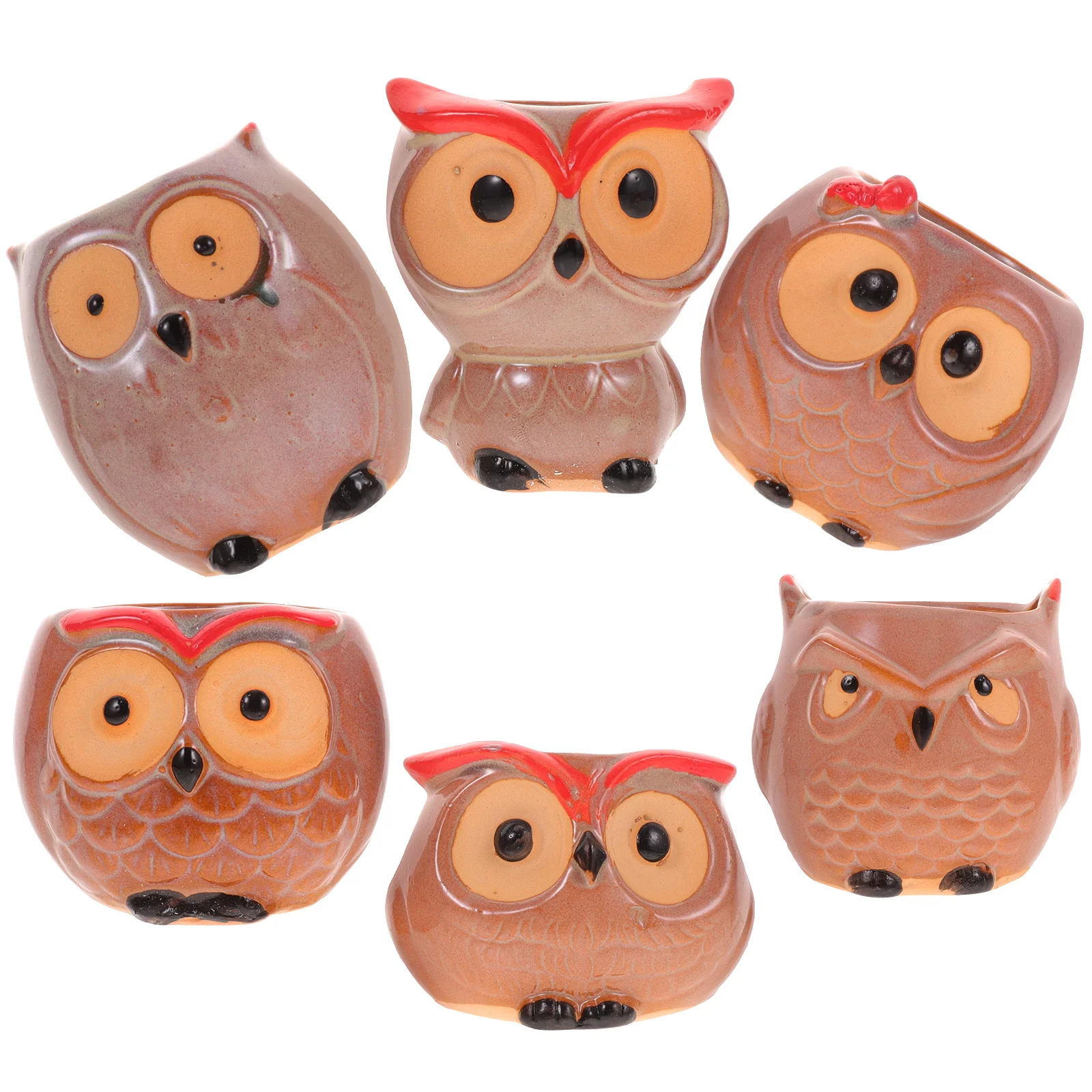 6 Pcs Flowerpot Ceramic Planter Owl Statue Sculpture Succulent Plants Outdoor Cartoon Small Animal Ceramics Cactus Garden
6 Pcs Flowerpot Ceramic Planter Owl Statue Sculpture Succulent Plants Outdoor Cartoon Small Animal Ceramics Cactus Garden