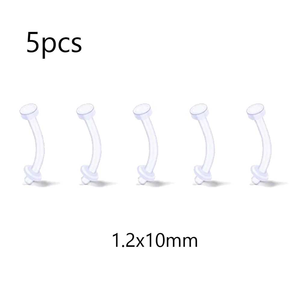 Прозрачные Серьги-гвоздики для пирсинга носовой перегородки гибкие кольца языка