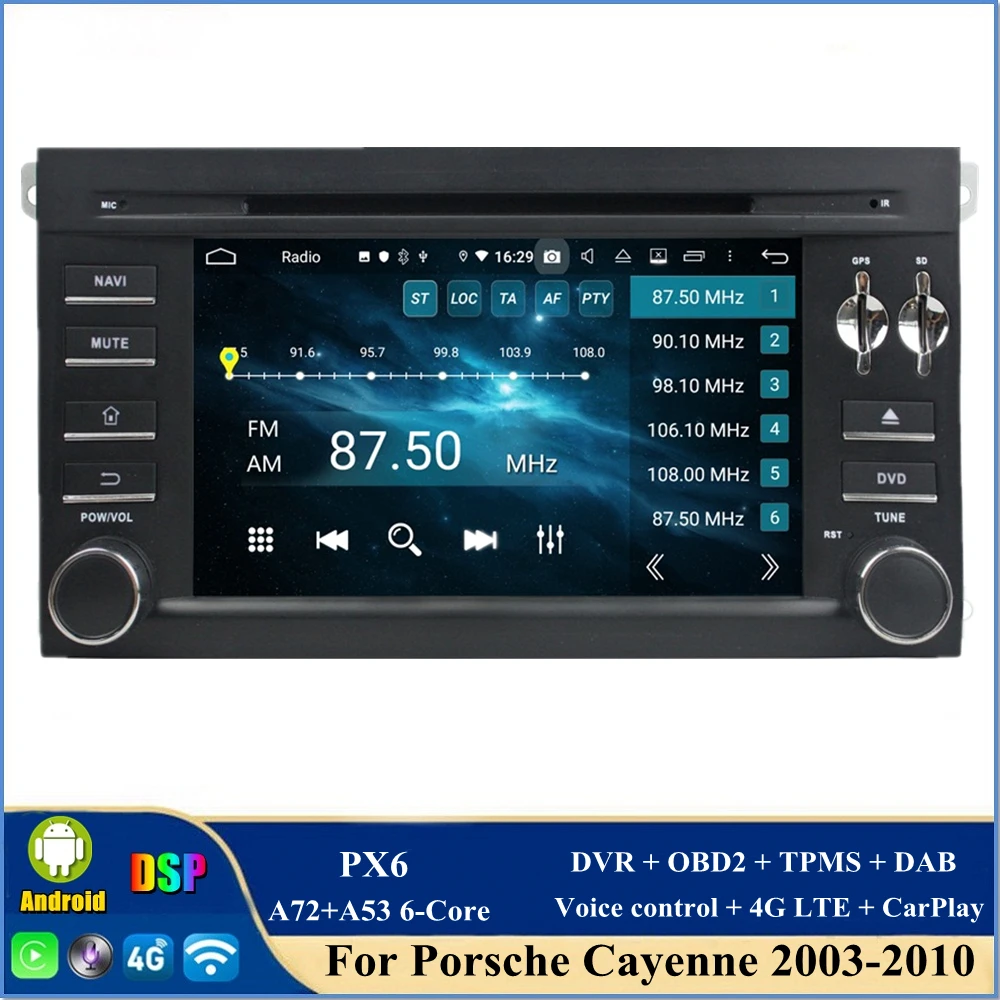 Автомагнитола CarPlay, 2 DIN, 7 дюймов, PX6, Android 12, DVD, GPS-навигация, видеоплеер для Porsche Cayenne 2003-2010
Автомагнитола CarPlay, 2 DIN, 7 дюймов, PX6, Android 12, DVD, GPS-навигация, видеоплеер для Porsche Cayenne 2003-2010