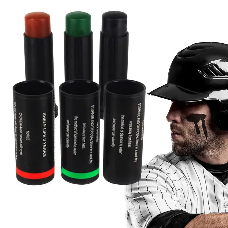

Sporting Face Paint 3Pcs Eye Black Paint For Football Baseball Softball Professional Halloween Makeup Cosplay Special Effect