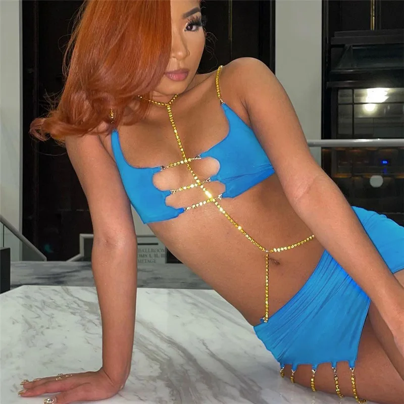 Woman 2pcs dress set Solid Color Sleeveless Crop Vest+Skirt Chains Patchwork dress S-L K21D09902
Woman 2pcs dress set Solid Color Sleeveless Crop Vest+Skirt Chains Patchwork dress S-L K21D09902