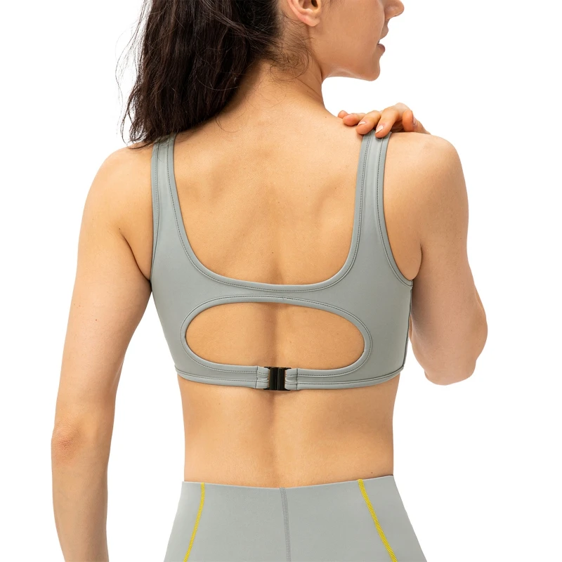 Women Yoga Fitness Tank Top Back Hollowed Shockproof Color Contrast Nude Feeling Sports Running Bra Vest
Women Yoga Fitness Tank Top Back Hollowed Shockproof Color Contrast Nude Feeling Sports Running Bra Vest