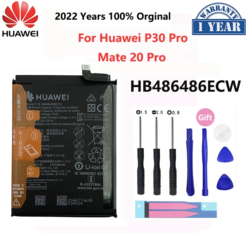 100% Original Hua Wei Replacement Battery HB486486ECW For Huawei P30 Pro Mate20 Pro Mate 20 Pro Genuine Phone Batteries 4200mAh
100% Original Hua Wei Replacement Battery HB486486ECW For Huawei P30 Pro Mate20 Pro Mate 20 Pro Genuine Phone Batteries 4200mAh
