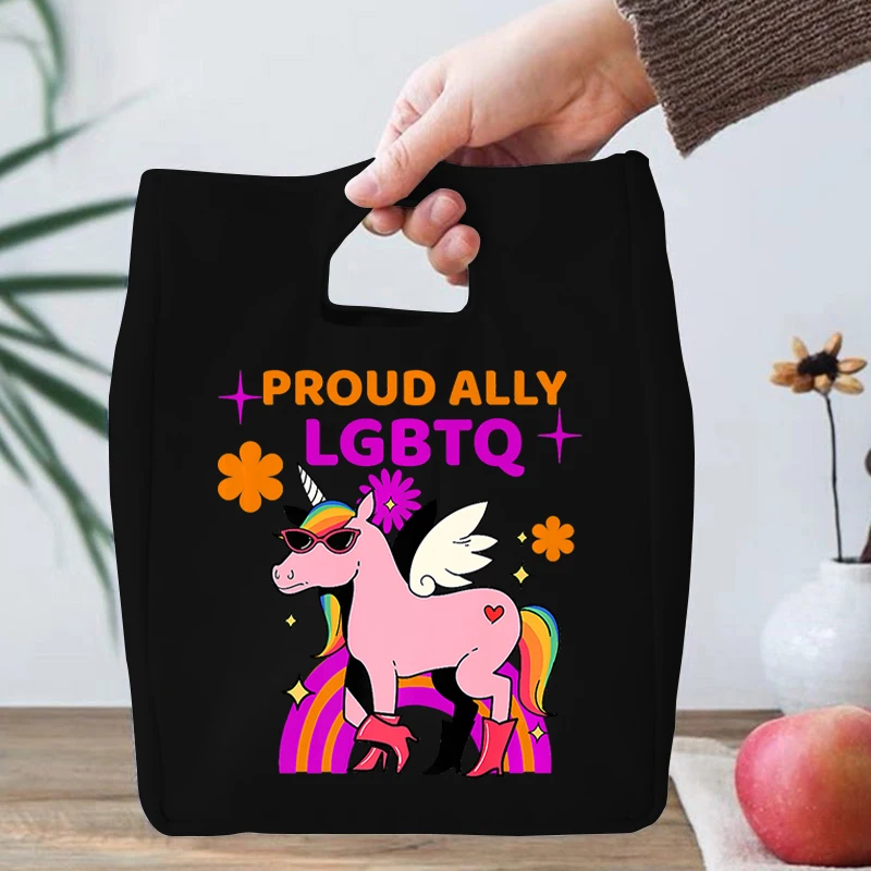 Proud Ally LGBTQ Unicorn Print Reusable Lunch Bags Children Thermal Box Large Capacity Travel Portable Picnic Pouch Eco Handbags
Proud Ally LGBTQ Unicorn Print Reusable Lunch Bags Children Thermal Box Large Capacity Travel Portable Picnic Pouch Eco Handbags