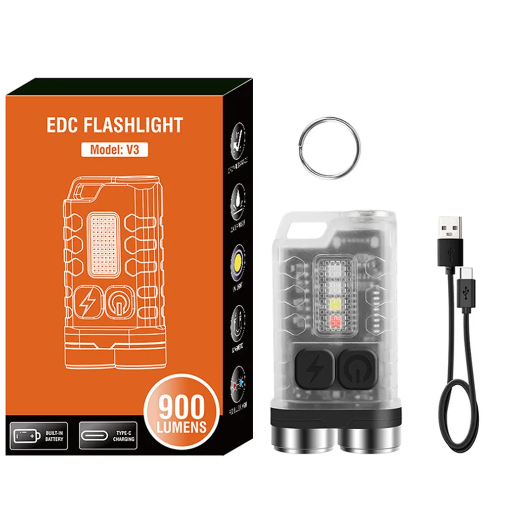 Mini EDC Magnet Keychain Flashlight Light 900LM Electronic Torch Type-C Rechargeable Small Portable Pocket LED Flash Light
Mini EDC Magnet Keychain Flashlight Light 900LM Electronic Torch Type-C Rechargeable Small Portable Pocket LED Flash Light