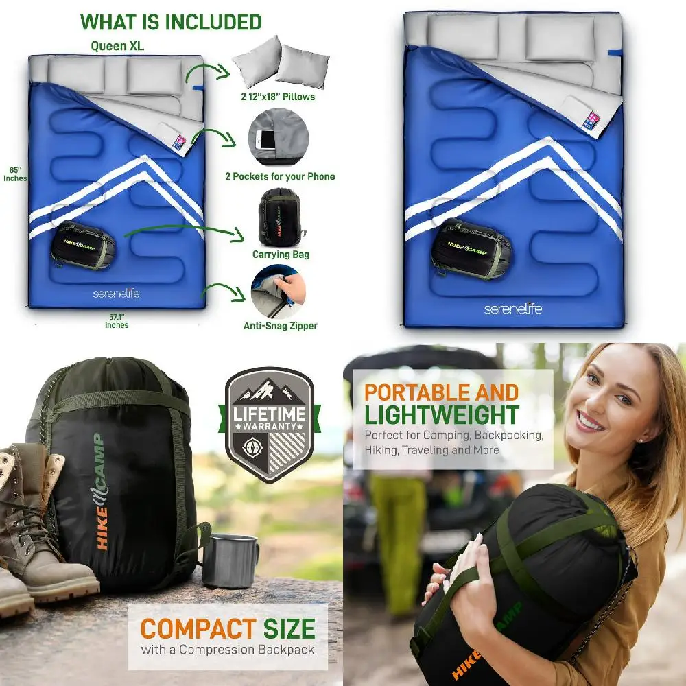 for Outdoor Activities Lovely Durable Waterproof Double Sleeping Bag with Two Pillows, Perfect for Outdoor Camping, Backpacking
for Outdoor Activities Lovely Durable Waterproof Double Sleeping Bag with Two Pillows, Perfect for Outdoor Camping, Backpacking
