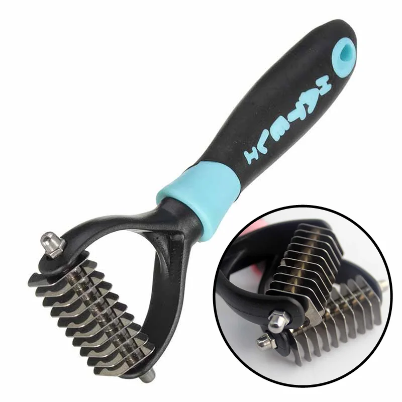 

Pets Fur Knot Cutter Dog Grooming Shedding Tools Pet Cats Hair Removal Pet Hair Comb Brush Double Sided Pet Puppy Dog Suppliers
