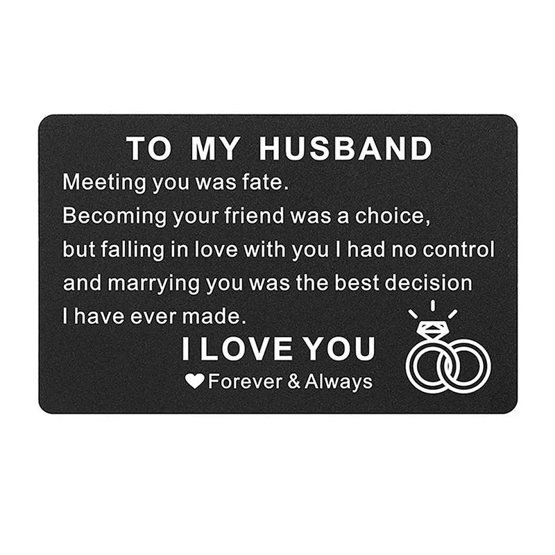 High Quality Engraved Metal Wallet Insert Card Anniversary Gifts, Love Note, Deployment Gift Free Shipping 
High Quality Engraved Metal Wallet Insert Card Anniversary Gifts, Love Note, Deployment Gift Free Shipping