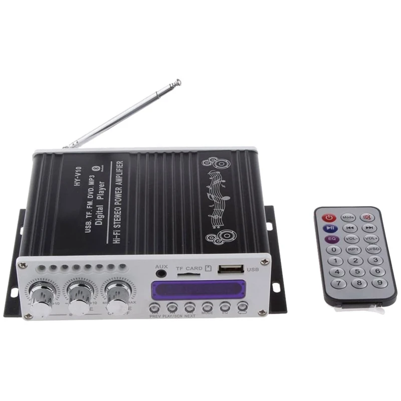 Мини Bluetooth Hi-Fi стерео усилитель звука усилитель басов MP4 12 В Поддержка FM/MP3/TF/USB/DVD для автомобиля мотоцикла 
Мини Bluetooth Hi-Fi стерео усилитель звука усилитель басов MP4 12 В Поддержка FM/MP3/TF/USB/DVD для автомобиля мотоцикла