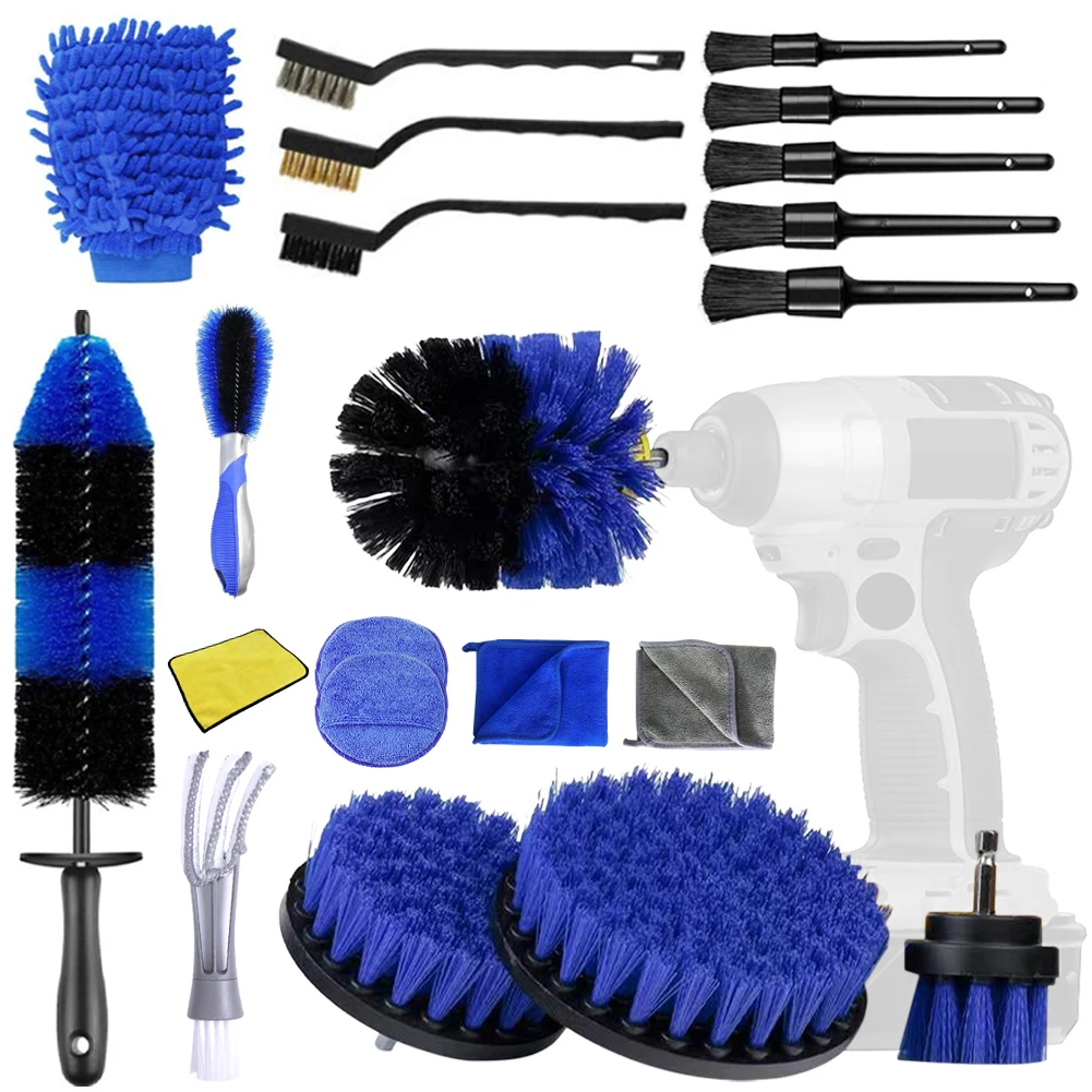 21 Pieces Car Tire Brush Kit Detail Brush Electric Drill Brush Long Handle Rim Brush Short Handle Tire Brush Cleaning Kit
21 Pieces Car Tire Brush Kit Detail Brush Electric Drill Brush Long Handle Rim Brush Short Handle Tire Brush Cleaning Kit