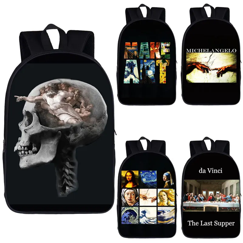 Skull The Creation of Adam Backpack Men Women Rucksack Michelangelo Da Vinci Laptop Bag Children School Bags Teenager Bookbag
Skull The Creation of Adam Backpack Men Women Rucksack Michelangelo Da Vinci Laptop Bag Children School Bags Teenager Bookbag