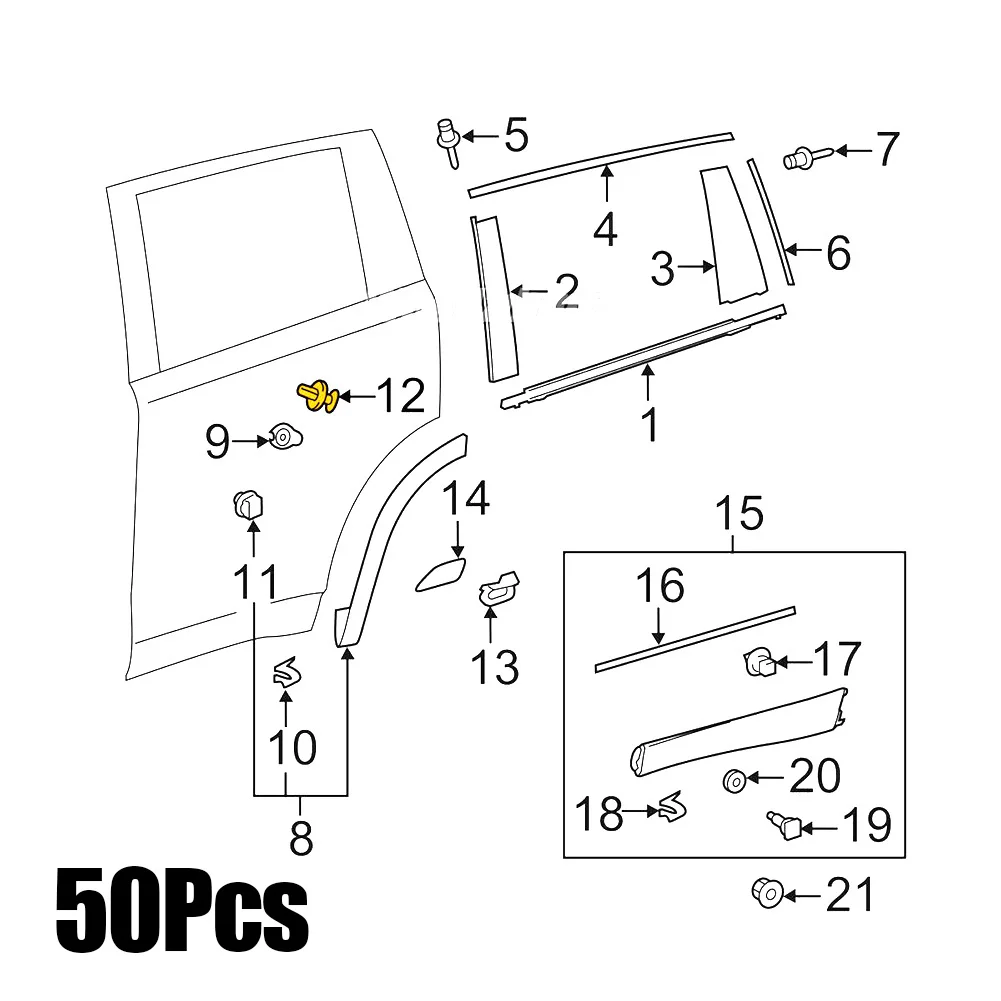 Push-Type 10mm Hole New Clip Fasteners Durable High-quality Lightweight Nylon Fender Trim Reliable-installation
Push-Type 10mm Hole New Clip Fasteners Durable High-quality Lightweight Nylon Fender Trim Reliable-installation