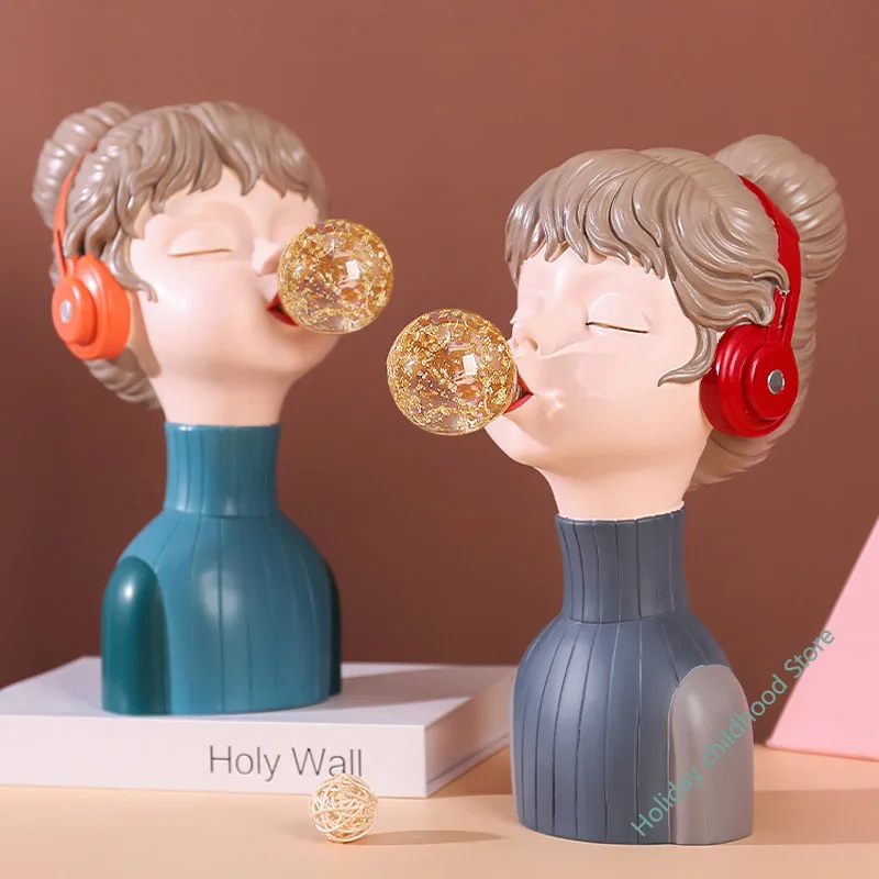 Modern Home Decor Crystal Bubble Gum Girl Statue Resin Sculpture Sideboard Music Girl Ornaments Crafts Cabinet Desktop Figurines
Modern Home Decor Crystal Bubble Gum Girl Statue Resin Sculpture Sideboard Music Girl Ornaments Crafts Cabinet Desktop Figurines