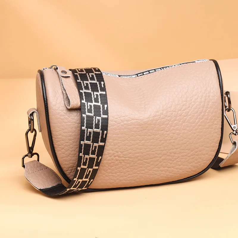 

Cross Border Exclusive Top Layer Cowhide Saddle Bag 2023 New Women's Leather Diagonal Cross Bag Fashion Casual Shoulder Bag