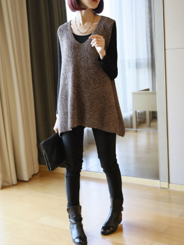 Sweater Vest Loose Pullover Spring Autumn New in Knitted Sweaters Sleeveless Tops Fashion Coat V-neck Jumpers Women's Clothing
Sweater Vest Loose Pullover Spring Autumn New in Knitted Sweaters Sleeveless Tops Fashion Coat V-neck Jumpers Women's Clothing