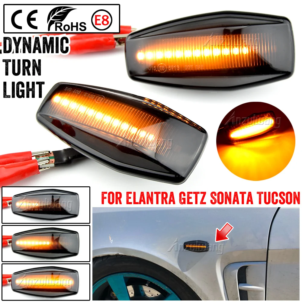 

Динамический светодиодный Боковой габаритный фонарь для Hyundai I10 поездка Sonata Elantra Getz XG Tucson townan Coupe Matrix для Kia
