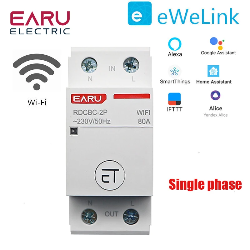 1P+N WIFI Circuit Breaker Smart Time Timer Relay Switch Voice Remote Control by eWelink App Smart House for Alexa Google Home
1P+N WIFI Circuit Breaker Smart Time Timer Relay Switch Voice Remote Control by eWelink App Smart House for Alexa Google Home