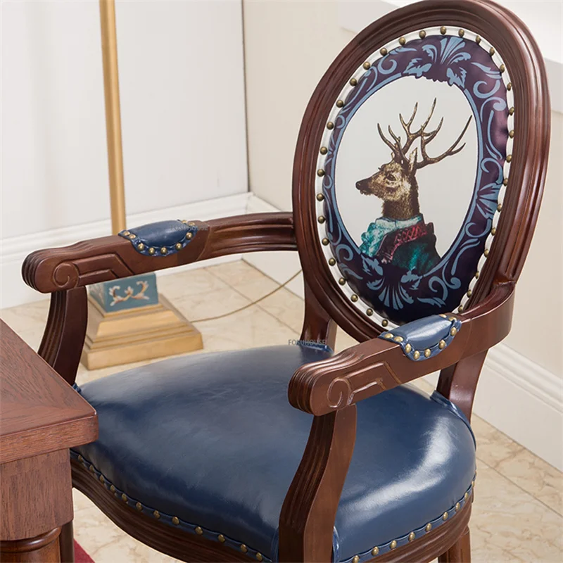 American Retro Dining Chairs Solid Wood Backrest Armchair Home Furniture New Chinese Chair Creative Negotiation Dining Chair
American Retro Dining Chairs Solid Wood Backrest Armchair Home Furniture New Chinese Chair Creative Negotiation Dining Chair