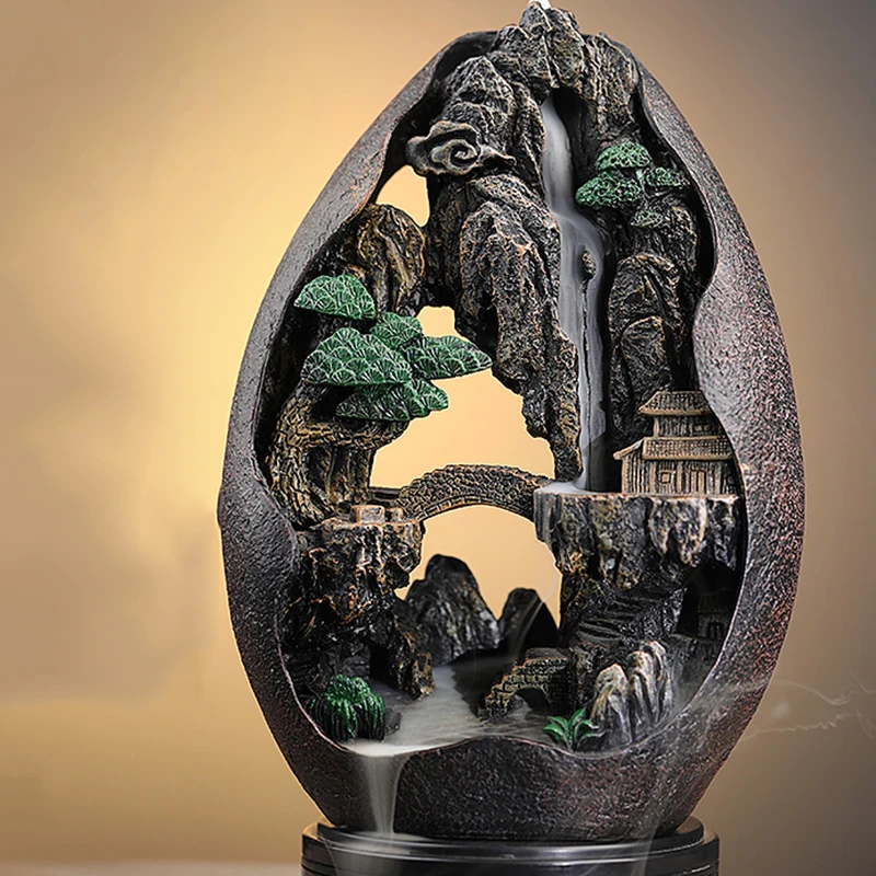 Resin Backflow Incense Burner Waterfall Smoke Antique Alpine Aroma Incense Holder Stone Desk Decoration Aromaterapia Humidifier
Resin Backflow Incense Burner Waterfall Smoke Antique Alpine Aroma Incense Holder Stone Desk Decoration Aromaterapia Humidifier