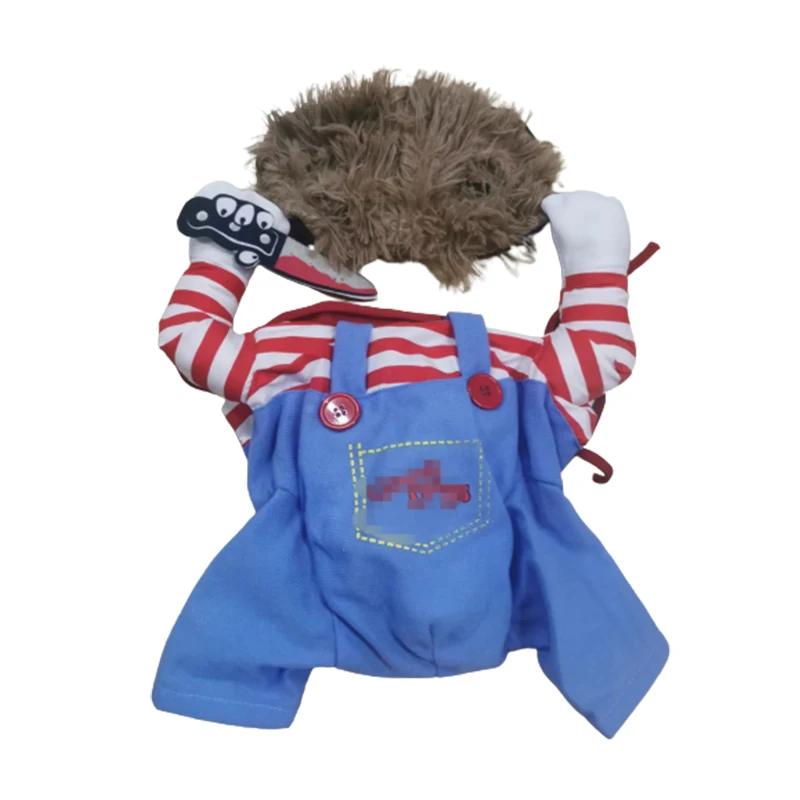 Pet Dog Halloween Clothes Comical Cosplay Costume Hoodies Pet Cat Clothes winter summer Party Comical Outfits Holding a Knife 
Pet Dog Halloween Clothes Comical Cosplay Costume Hoodies Pet Cat Clothes winter summer Party Comical Outfits Holding a Knife