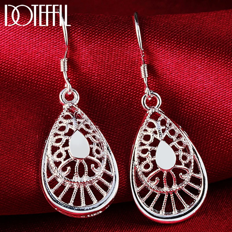 DOTEFFIL 925 Sterling Silver Water Droplet Hollow Drop Earrings For Women Lady Wedding Engagement Party Fashion Jewelry
DOTEFFIL 925 Sterling Silver Water Droplet Hollow Drop Earrings For Women Lady Wedding Engagement Party Fashion Jewelry