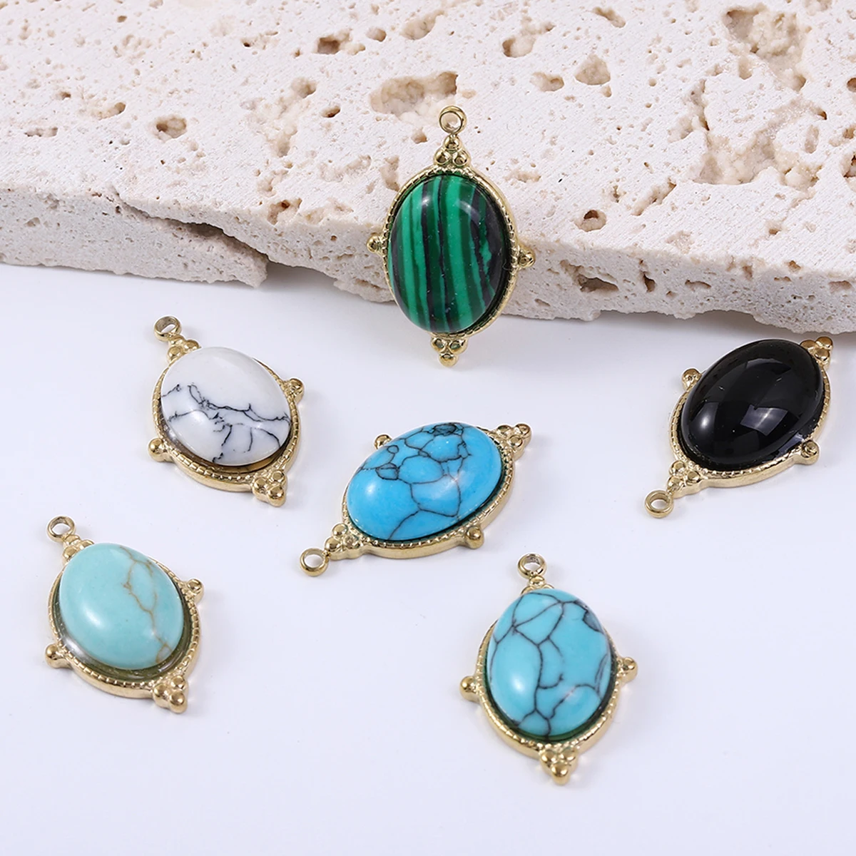 Bohemian Stainless Steel Oval Natural Stone Charms Pendant for DIY Necklace Earrings Jewelry Making Accessories Wholesale 1Pc
Bohemian Stainless Steel Oval Natural Stone Charms Pendant for DIY Necklace Earrings Jewelry Making Accessories Wholesale 1Pc
