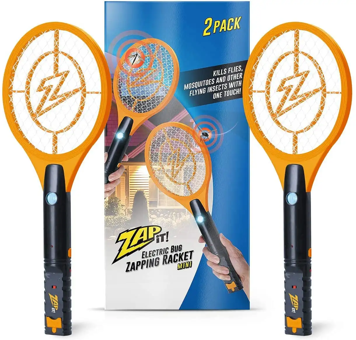 Twin Pack - Rechargeable Mosquito, Fly Killer and Racket - 4,000 Volt - USB Charging, Super-Bright LED Light to Zap in The Dark
Twin Pack - Rechargeable Mosquito, Fly Killer and Racket - 4,000 Volt - USB Charging, Super-Bright LED Light to Zap in The Dark