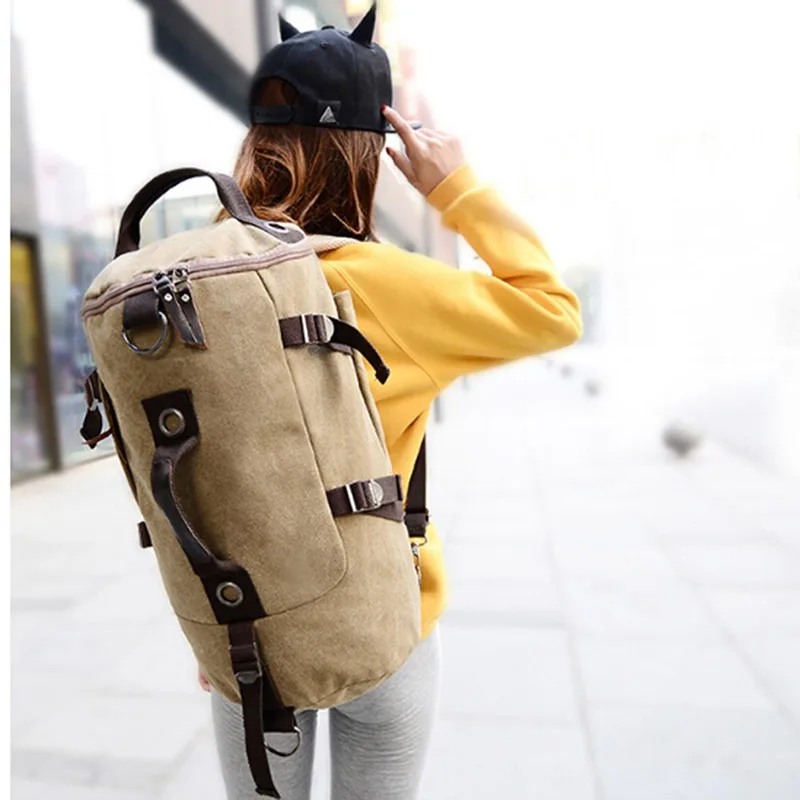 

LKEEP Large Capacity Man Travel Bag Mountaineering Backpack Men Bags Canvas Bucket Shoulder Backpack