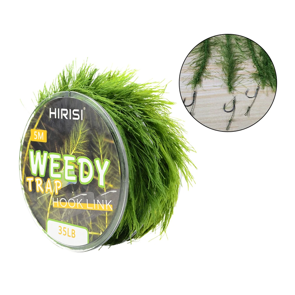 

5m Realistic Weed Carp Fishing Line Method Feeder Hair Rig Carp Fishing Accessory Braid Soft Hooklink For Carp Coarse Tackle New