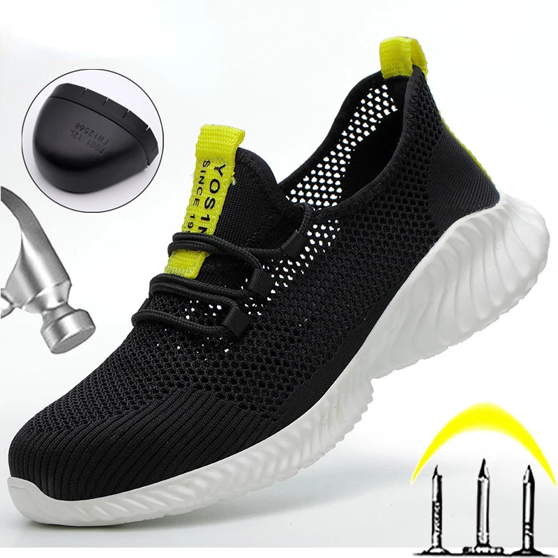 Ботинки рабочие легкие для мужчин и женщин, со стальным носком, 2023 
Ботинки рабочие легкие для мужчин и женщин, со стальным носком, 2023