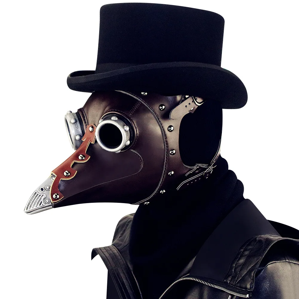 Plague Doctor Death Mask Leather Halloween Steampunk Carnival Cosplay Adult De Peste Spectacle Mask Hat 
Plague Doctor Death Mask Leather Halloween Steampunk Carnival Cosplay Adult De Peste Spectacle Mask Hat