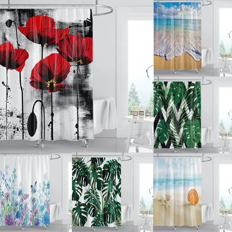 Flower and animal print Nordic style shower curtain set hook natural landscape home decoration bathroom curtain
Flower and animal print Nordic style shower curtain set hook natural landscape home decoration bathroom curtain