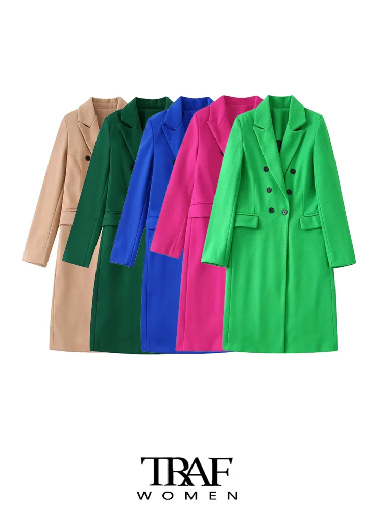 TRAF Women Fashion Double Breasted Woolen Coat Vintage Long Sleeve Flap Pockets Female Outerwear Chic Overcoat
TRAF Women Fashion Double Breasted Woolen Coat Vintage Long Sleeve Flap Pockets Female Outerwear Chic Overcoat