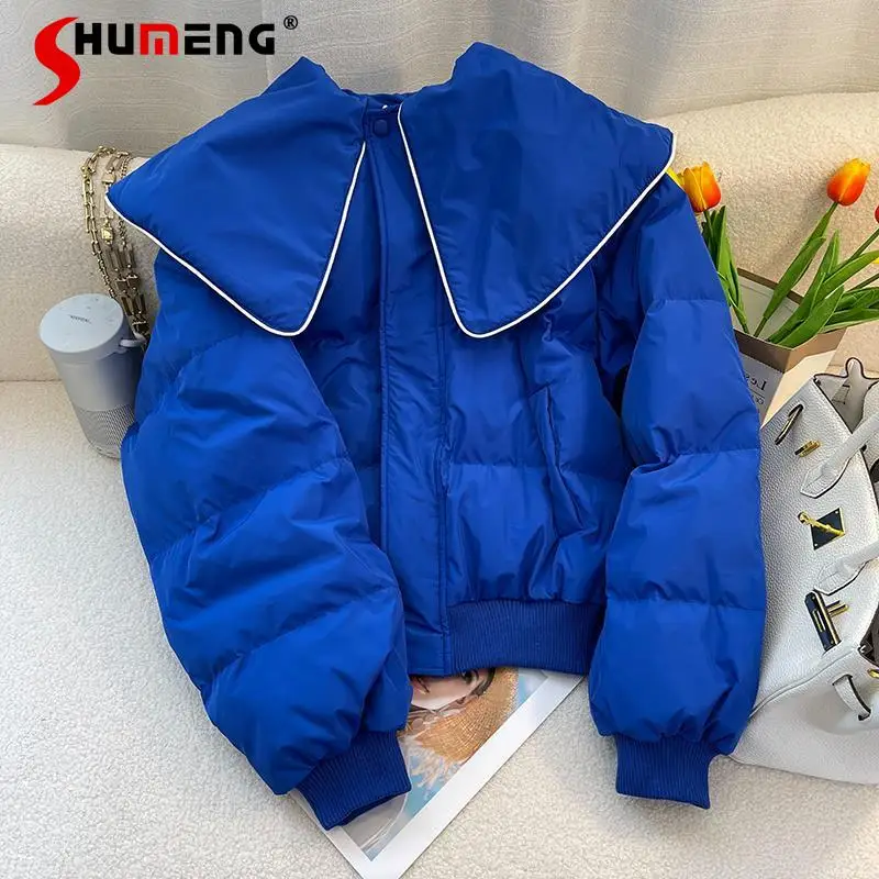Harajuku Women's Parkas Navy Collarr Blue Cotton Padded Coat 2022 New Trendy Bubble jackets Women Winter Coats Clothes Female
Harajuku Women's Parkas Navy Collarr Blue Cotton Padded Coat 2022 New Trendy Bubble jackets Women Winter Coats Clothes Female