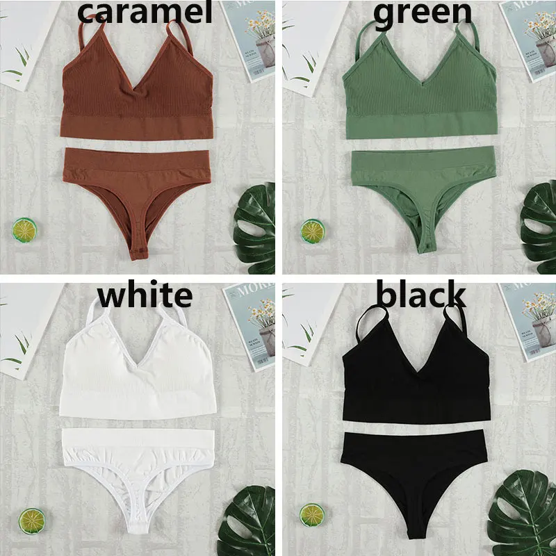 Женский комплект нижнего белья CHRLEISURE из четырех предметов, Соблазнительные трусики, стринги, бесшовный бюстгальтер без косточек, женское нижнее белье, мягкая майка
Женский комплект нижнего белья CHRLEISURE из четырех предметов, Соблазнительные трусики, стринги, бесшовный бюстгальтер без косточек, женское нижнее белье, мягкая майка