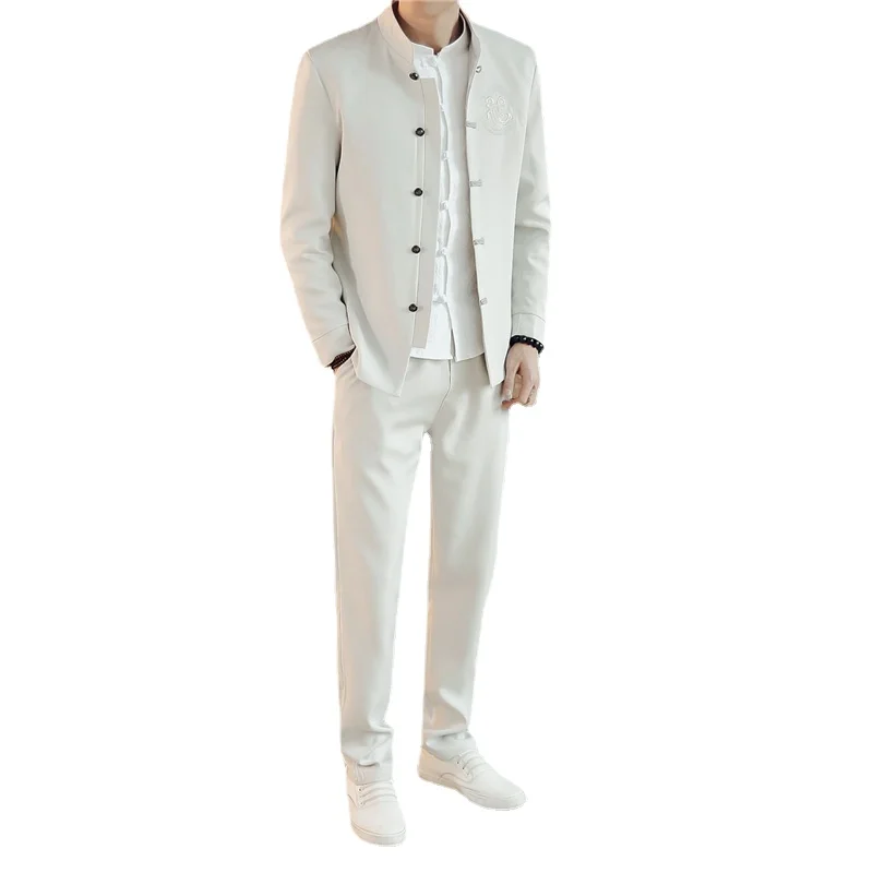 Fashion Long Sleeve Embroidered Suit 2piece Men Clothing Black Chinese Retro Style Male Business Banquet Blazer Jacket and Pants
Fashion Long Sleeve Embroidered Suit 2piece Men Clothing Black Chinese Retro Style Male Business Banquet Blazer Jacket and Pants