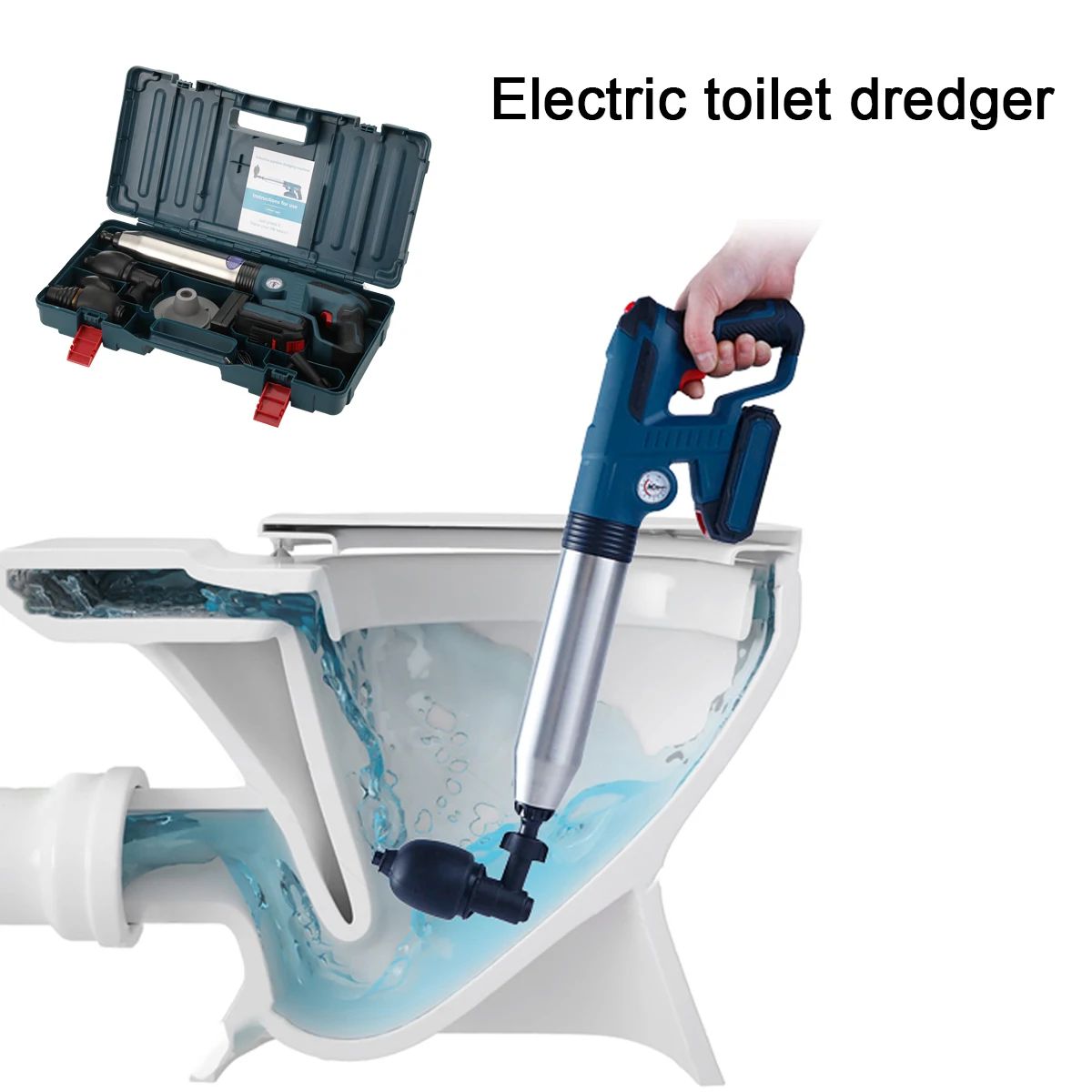 110V 60Hz Electric Toilet Dredge Toilet Plunger Air Pressure Gauge Pipe Dredge Tool with 2000mAh Lithium Batteries
110V 60Hz Electric Toilet Dredge Toilet Plunger Air Pressure Gauge Pipe Dredge Tool with 2000mAh Lithium Batteries