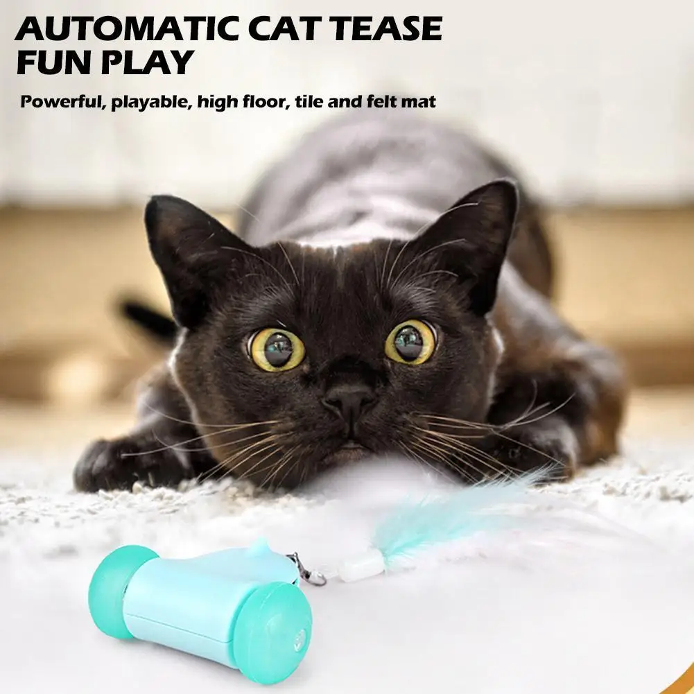 

Mouse Interactive Feather Toys Pet Flying Electric Rolling Lights Toy Feather Car Mouse Mice Teaser Toys Led M3v4