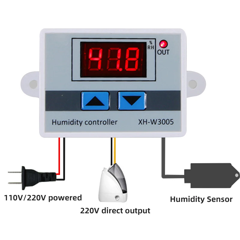 XH-W3005 Digital Humidity Controller instrument Humidity control Switch hygrostat Hygrometer Humidity sensor
XH-W3005 Digital Humidity Controller instrument Humidity control Switch hygrostat Hygrometer Humidity sensor
