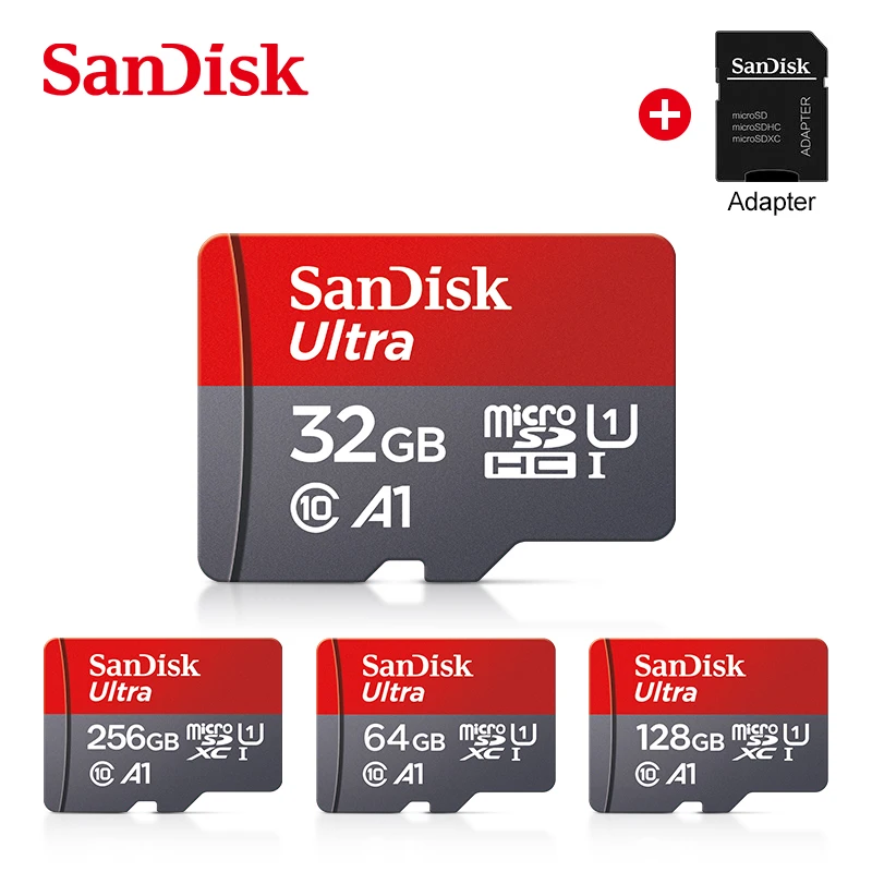 

100% Original SanDisk Memory card 256GB 128GB 64GB microsd tf card 32GB 16GB 200gb SDXC SDHC Micro sd flash card with adapter