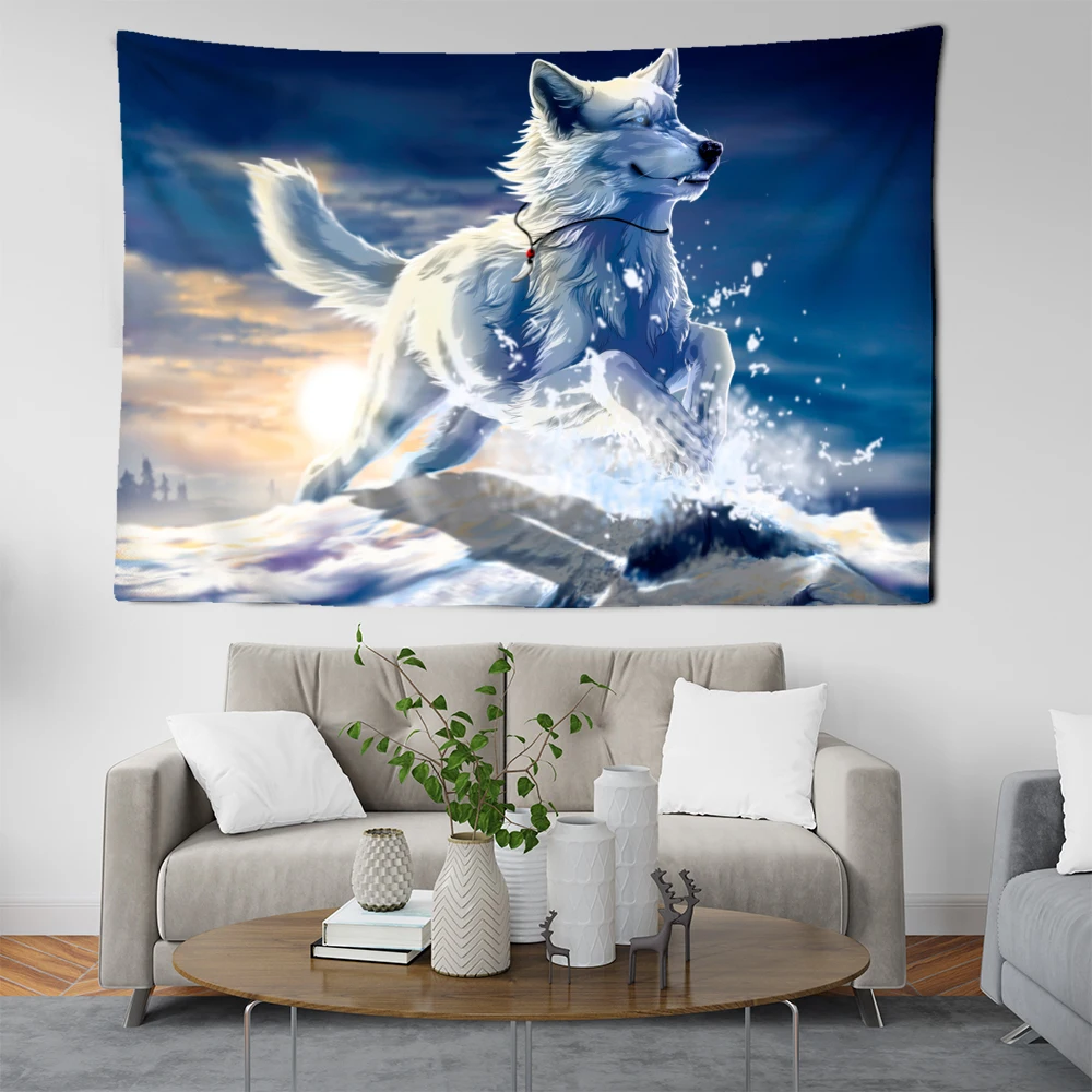 Wolf Pattern Tapestry Snow Scene Domineering Style Dormitory Bedroom Wall Hangings Home Textile Products Decor
Wolf Pattern Tapestry Snow Scene Domineering Style Dormitory Bedroom Wall Hangings Home Textile Products Decor