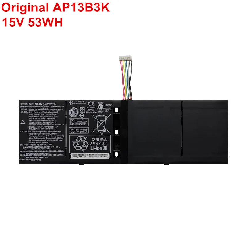 15V 53WH Genuine AP13B3K AP13B8K Laptop Battery for Acer Aspire V5 R7 V5-573G V5-572G V5-552G V5-472G V5-473G M5-583P V7-481G
15V 53WH Genuine AP13B3K AP13B8K Laptop Battery for Acer Aspire V5 R7 V5-573G V5-572G V5-552G V5-472G V5-473G M5-583P V7-481G