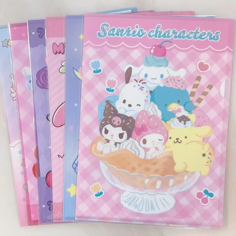 

Sanrio July New Limited A4 Одиночная Папка с зажимом маленькие двойные звезды Cinnamoroll Mymelody Kuromi плюшевые аниме игрушки для детей подарок